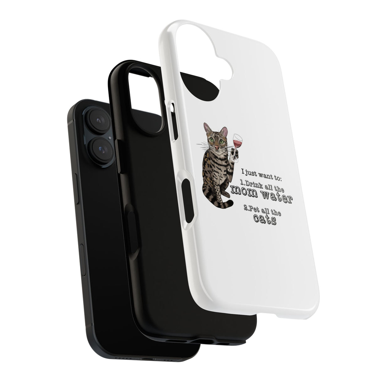 Flounder the Talking Cat Wine Glass Phone Case – "II just want to drink all the mom water"