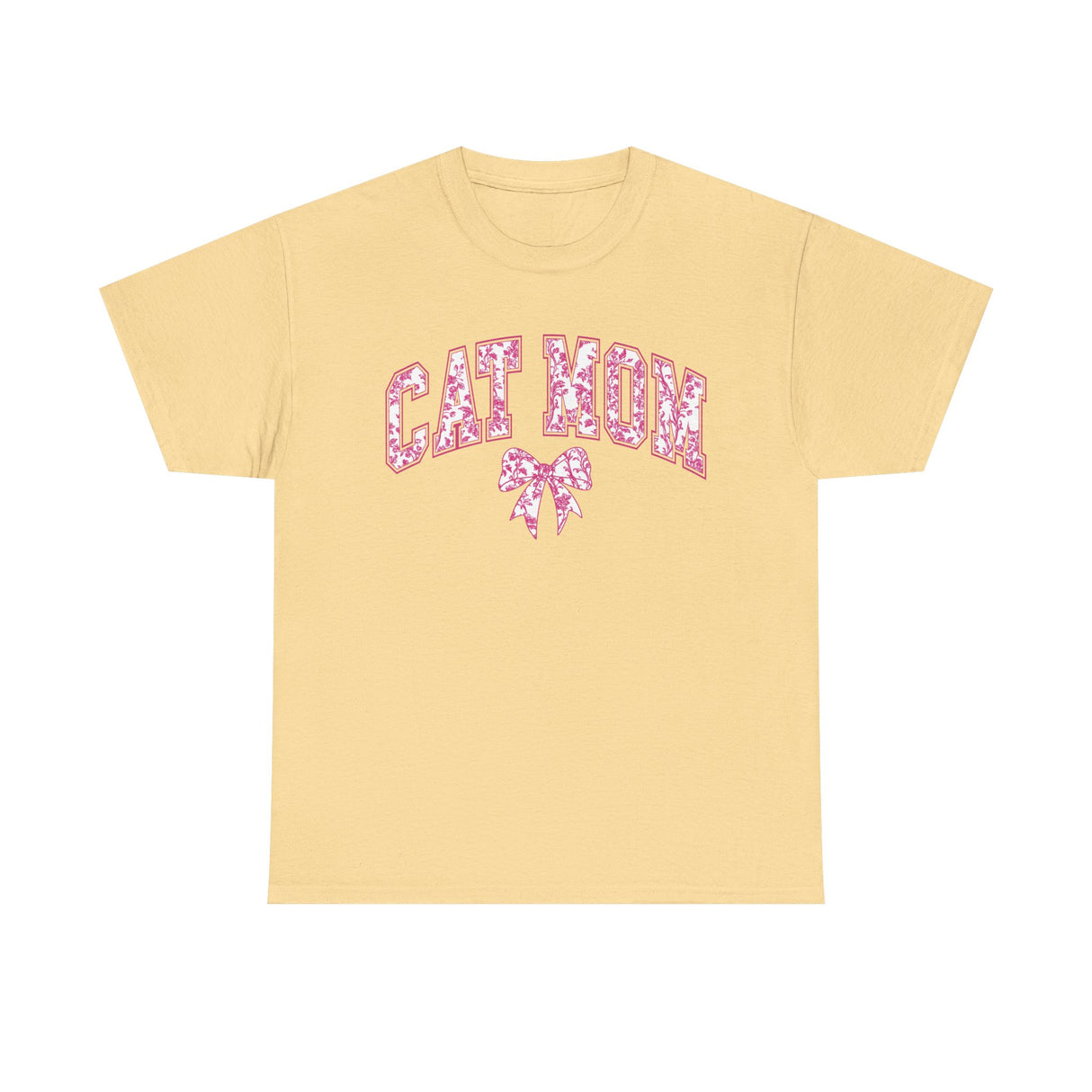 Pink Cat Mom Coquette Style - Cotton Tee