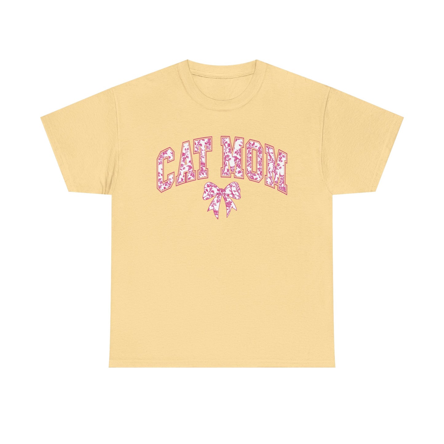 Pink Cat Mom Coquette Style - Cotton Tee