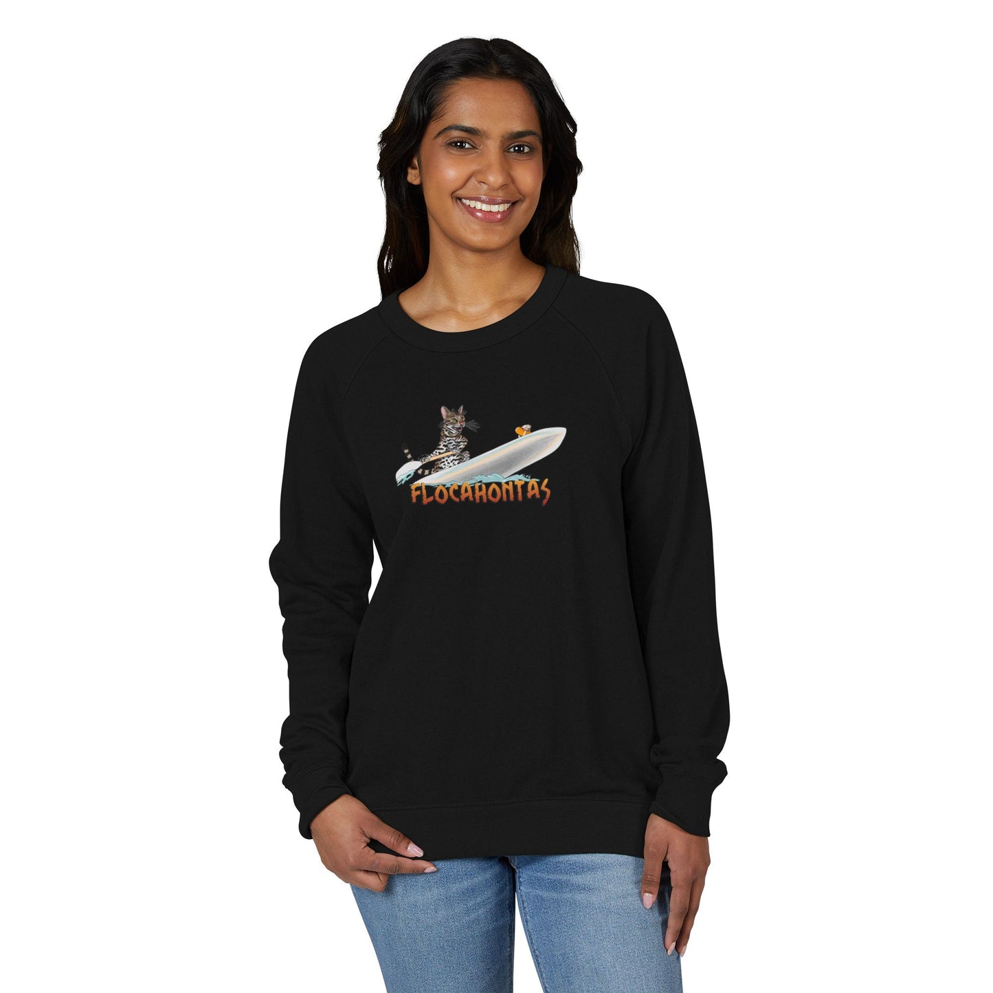 Raglan Crewneck Flocahontas and Mouse Toy Design by Nina