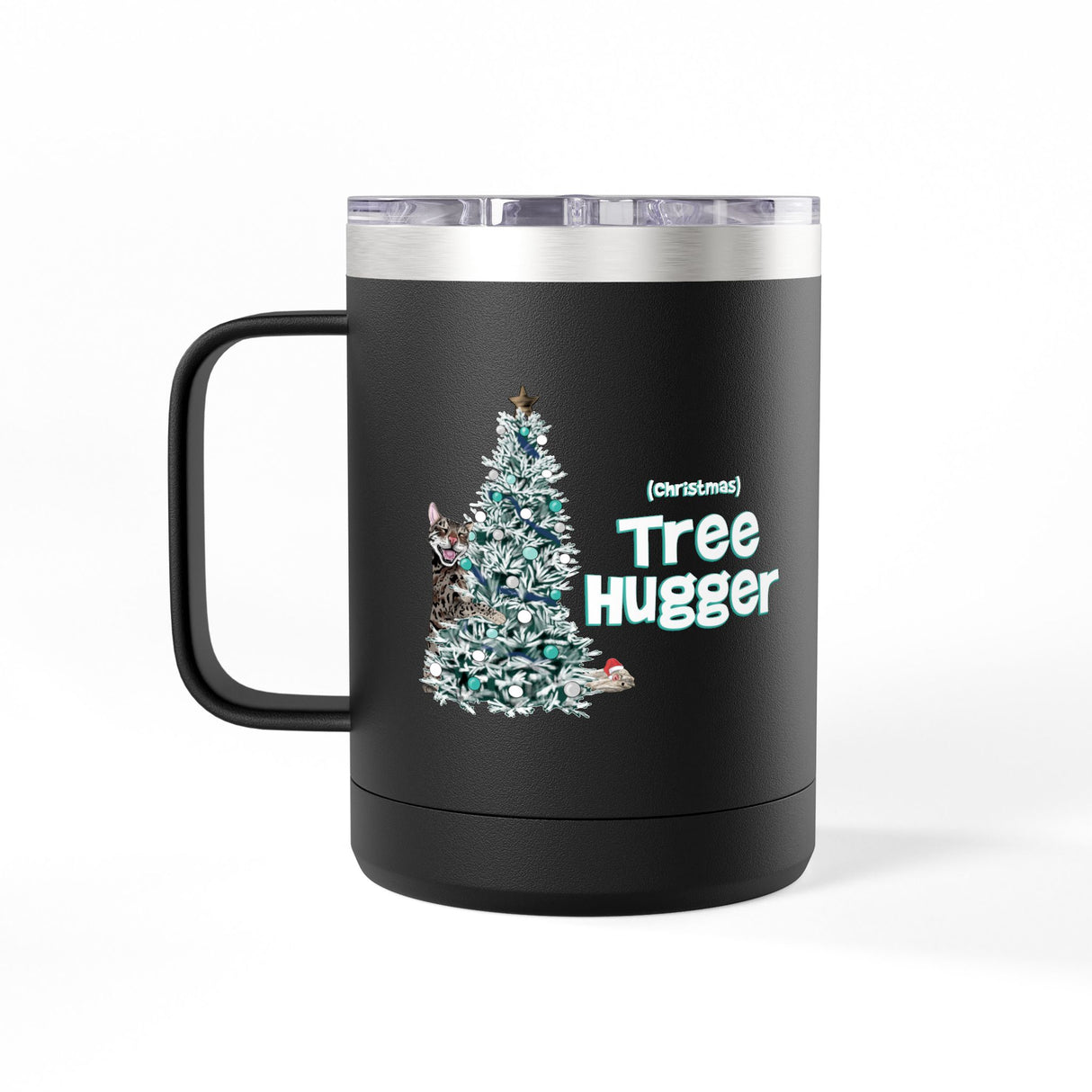 Coffee Mug Tumbler - Christmas Tree Hugger Design