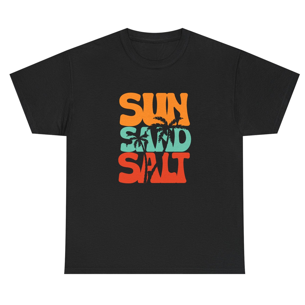 Sun, Sand, Salt cotton tee in black