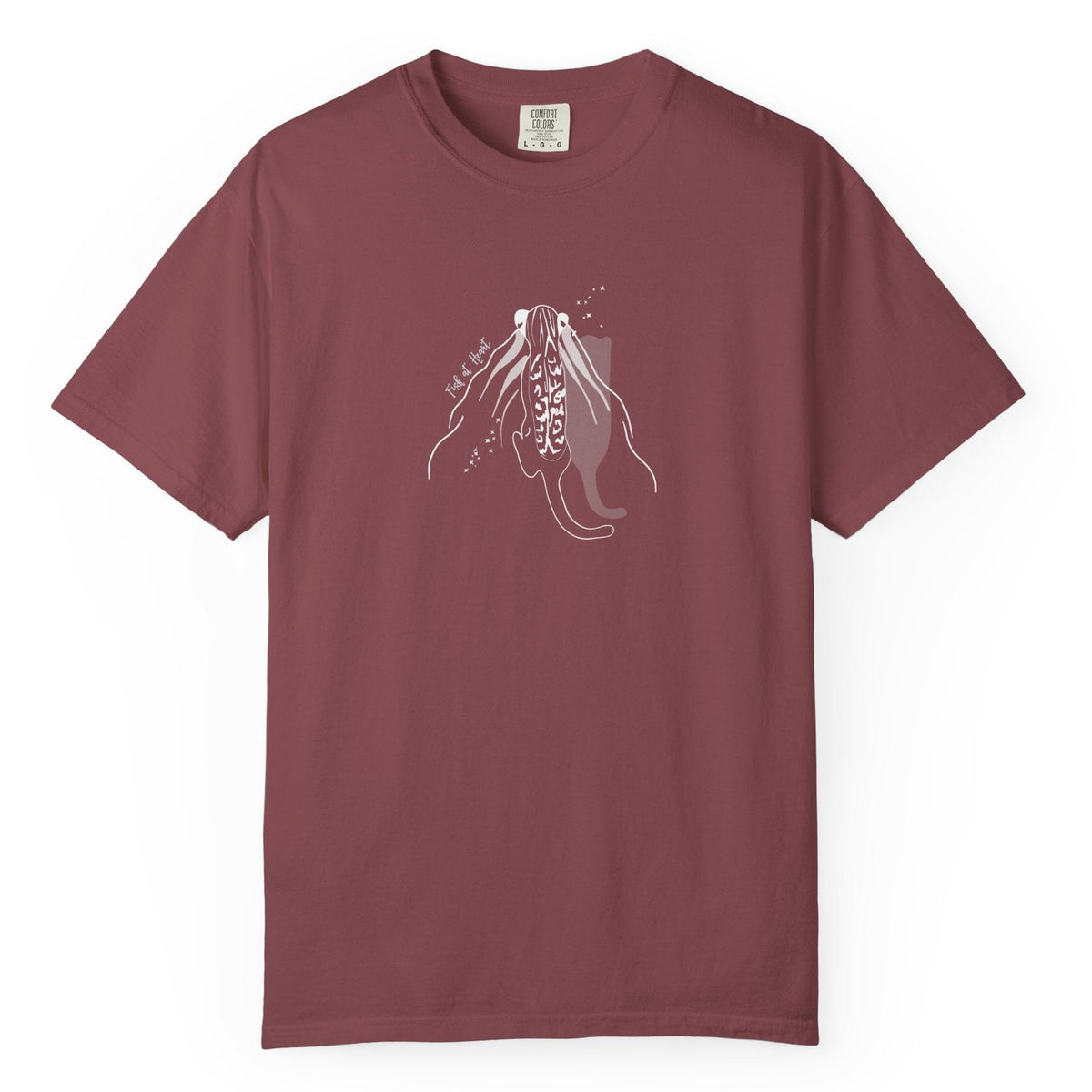 T-Shirt - Fish at Heart with Flounder the Purrmaid Design, additional product photo 1