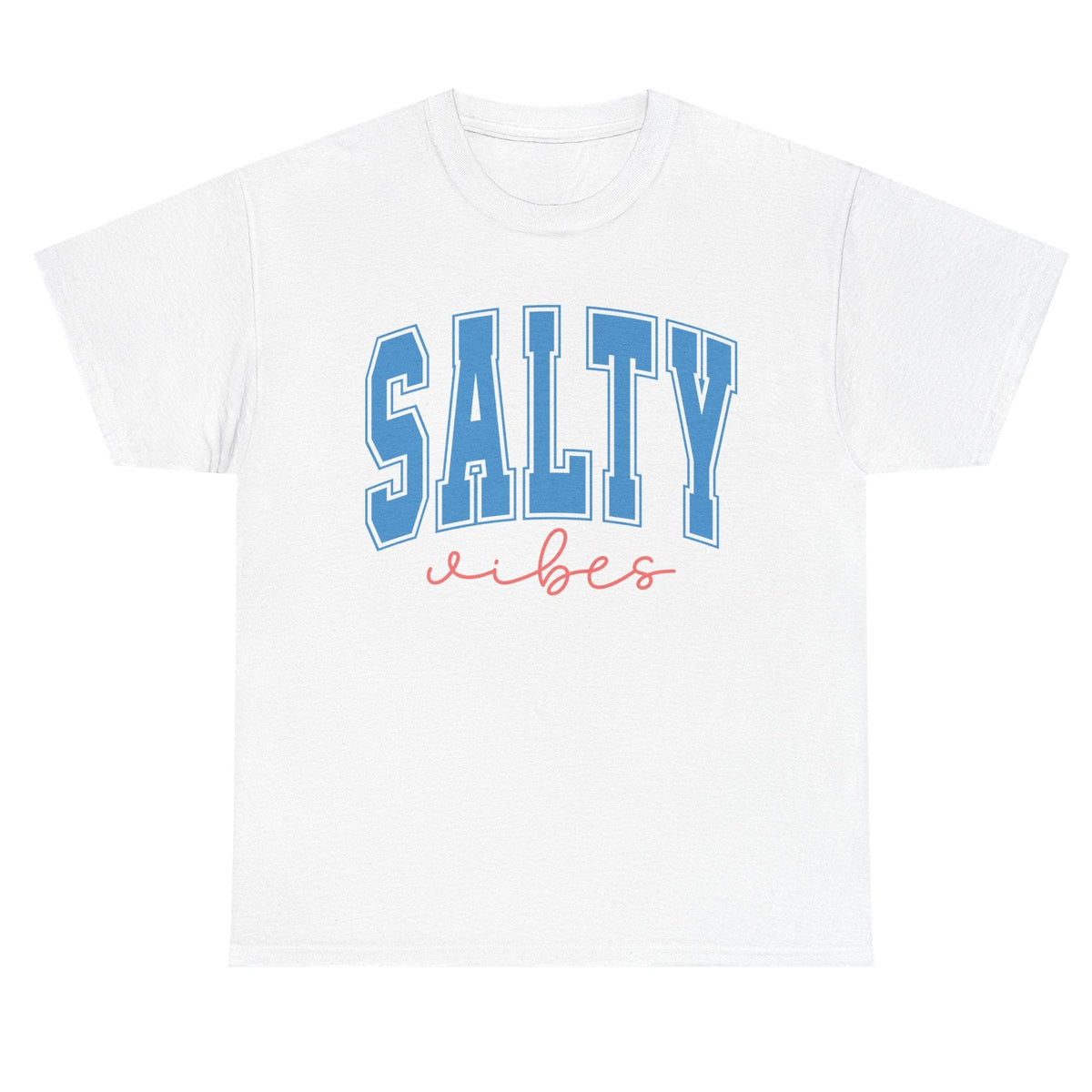 Salty Vibes cotton tee in white