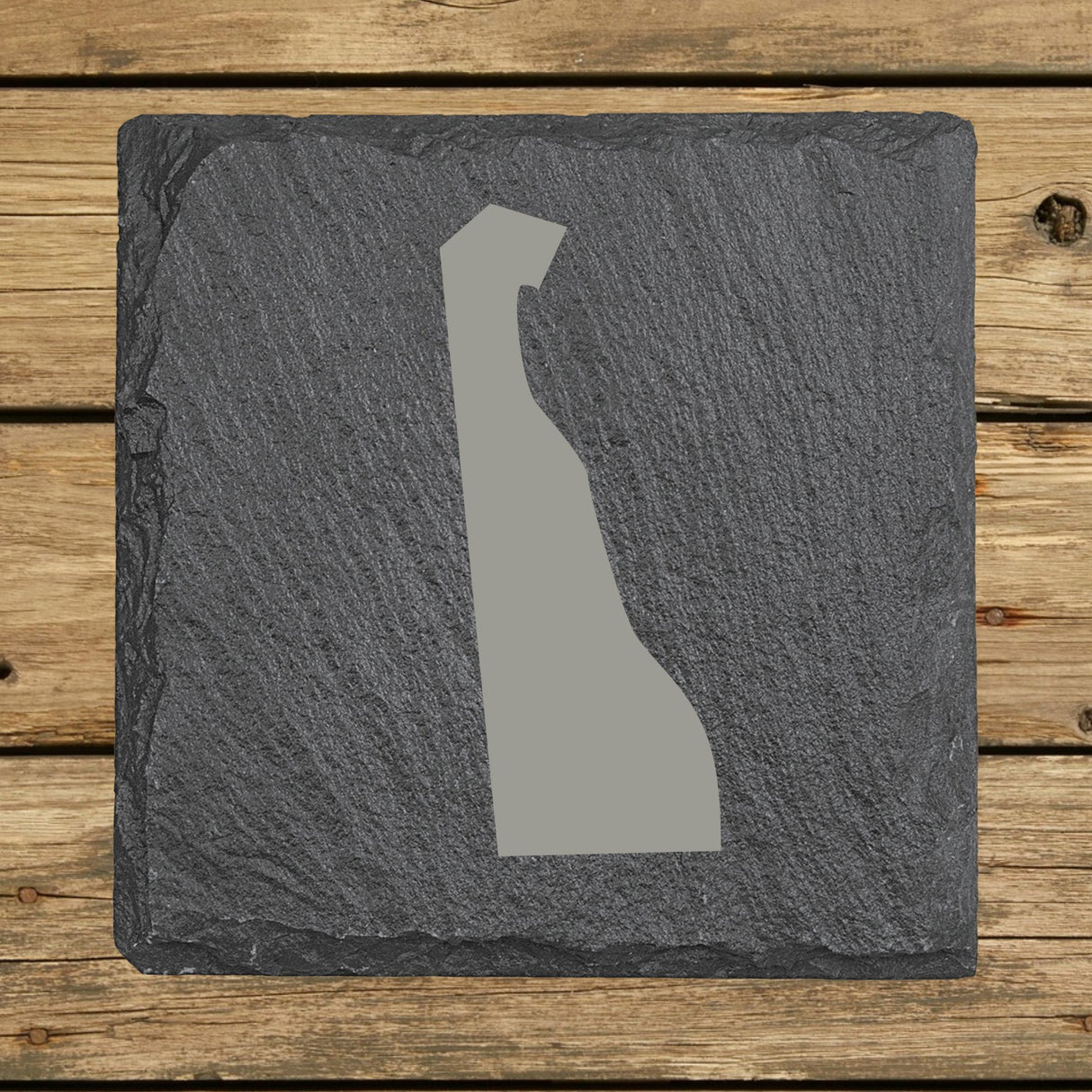 Delaware Slate Coaster Set – Engraved Natural Stone (Set of 4)