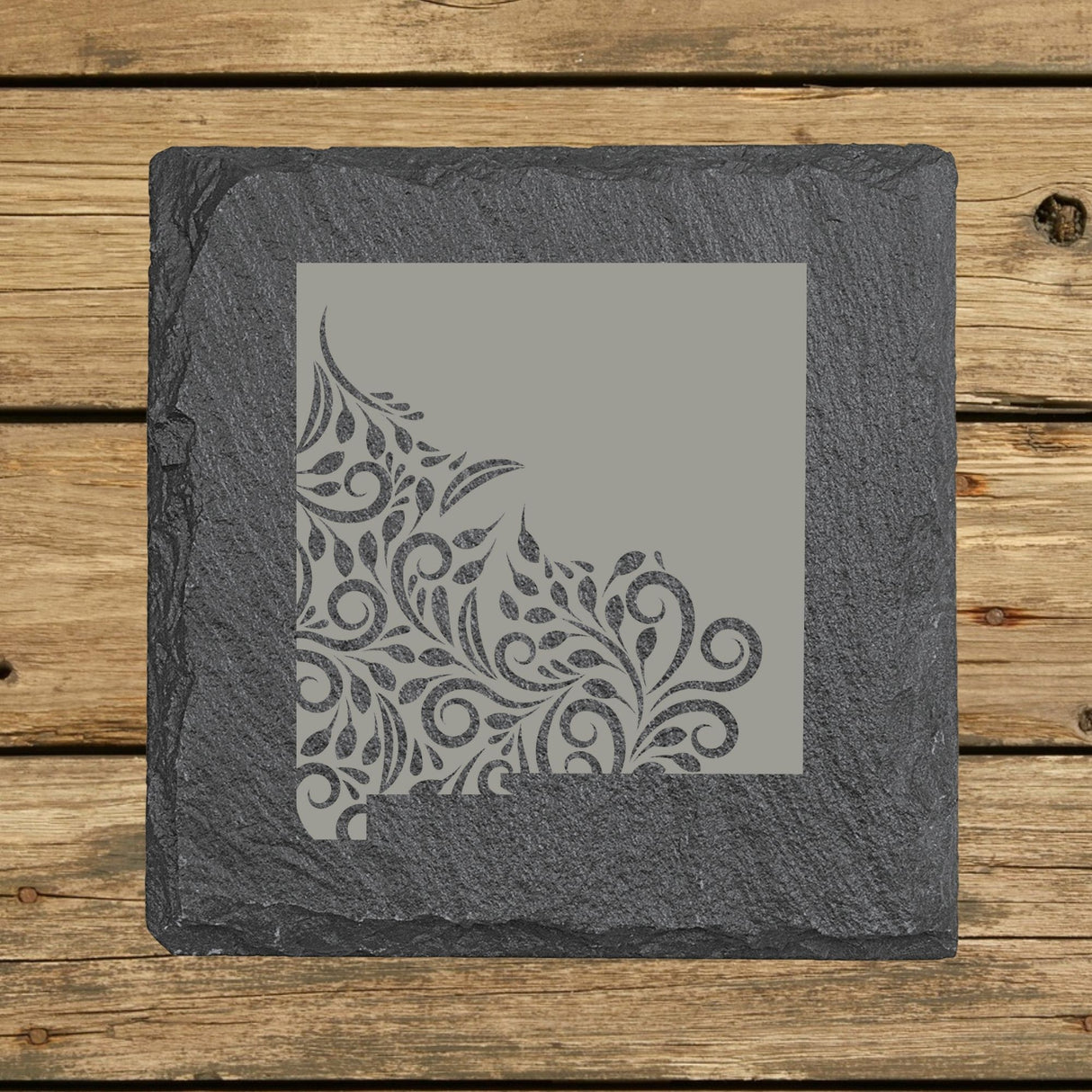 New Mexico Slate Coaster Set – Engraved Natural Stone (Set of 4)