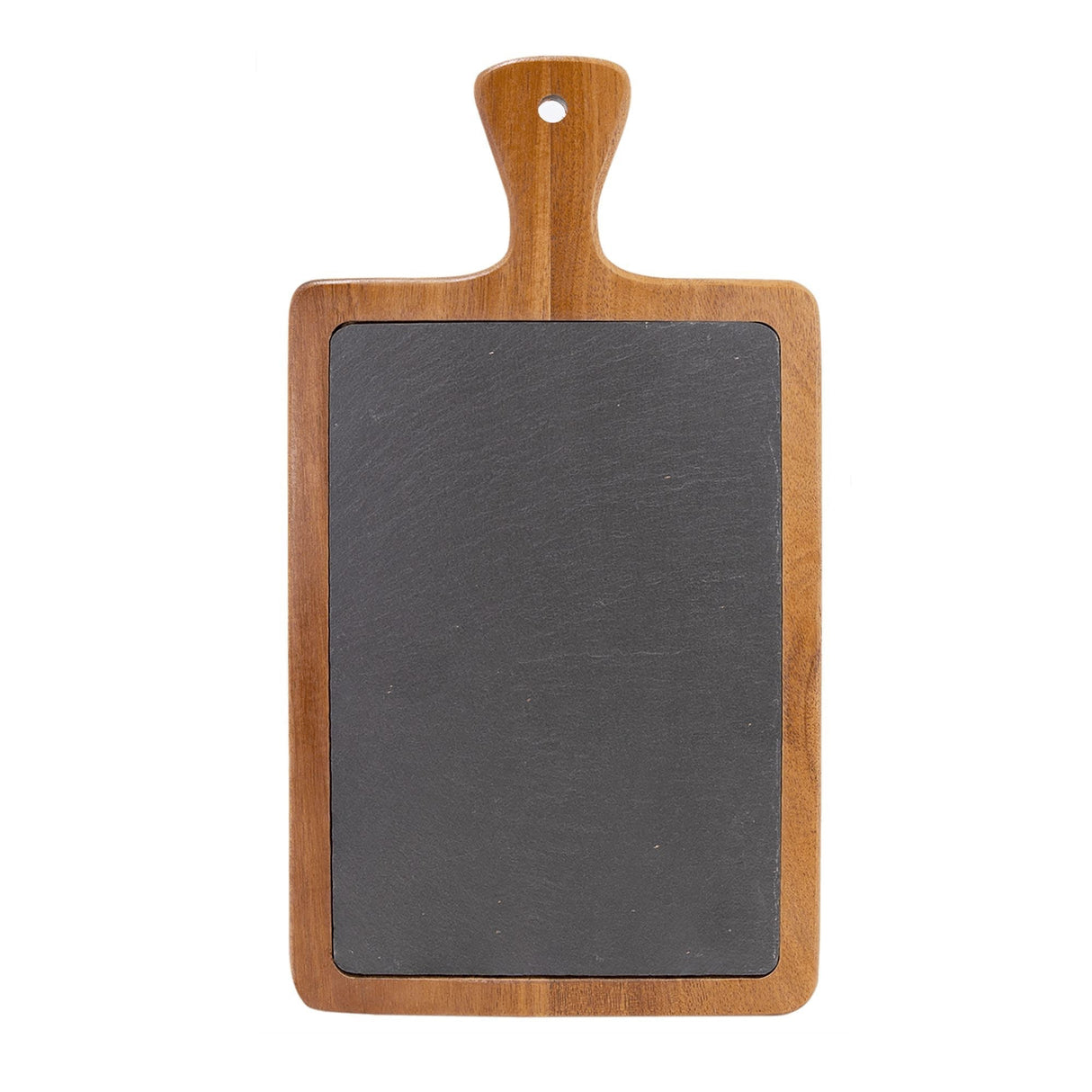 Cheese, Wine, Everything Fine Engraved Acacia Wood & Slate Cutting Board