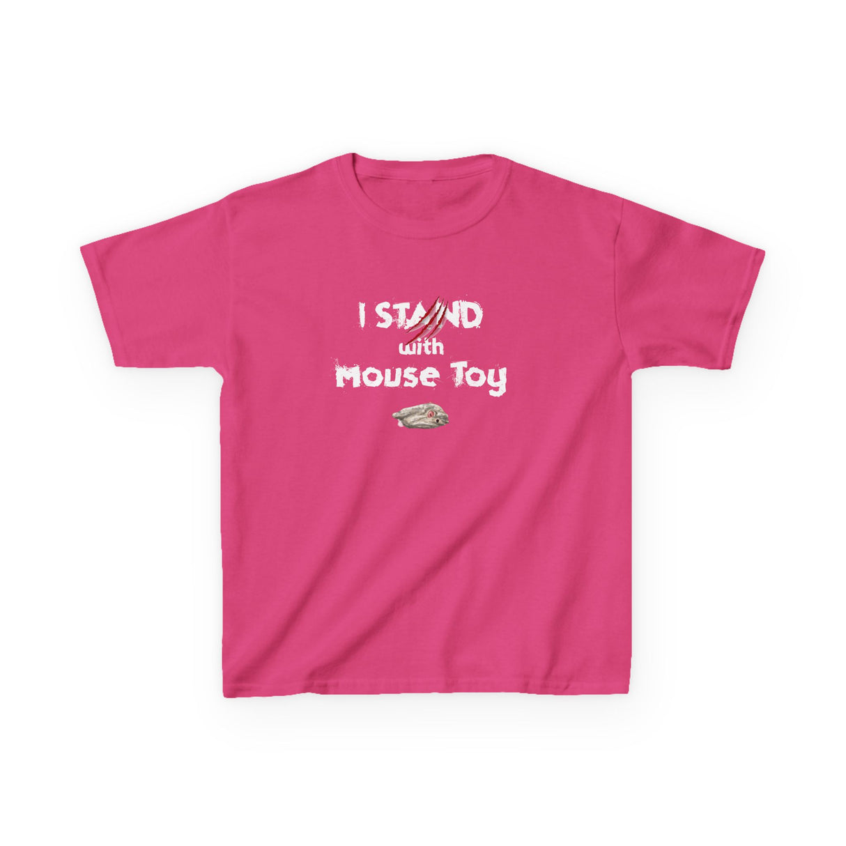 Kids Tee - Funny Flounder's Mouse Toy Shirt with 'I Stand with Mouse Toy' Text