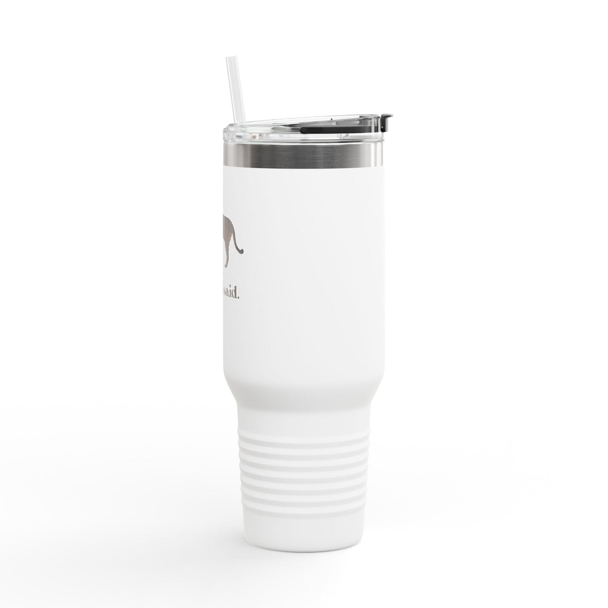 40oz Insulated Travel Mug — “I Said What I Said” Flounder Talking Pet Buttons Design