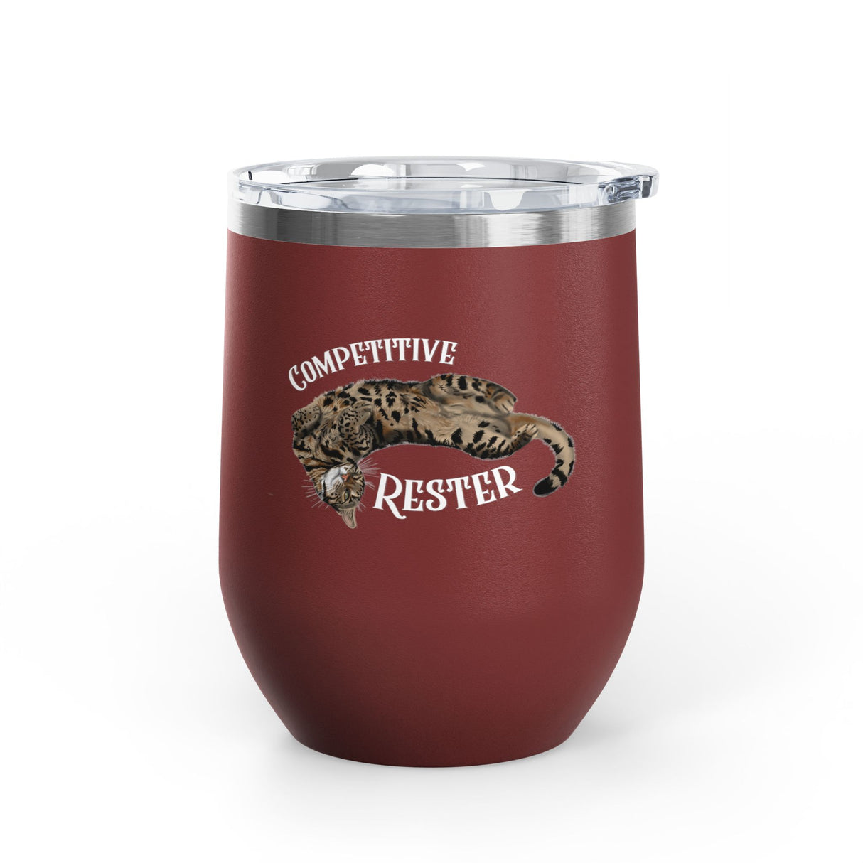 Wine Tumbler — "Competitive Rester" Flounder Design (12 oz)