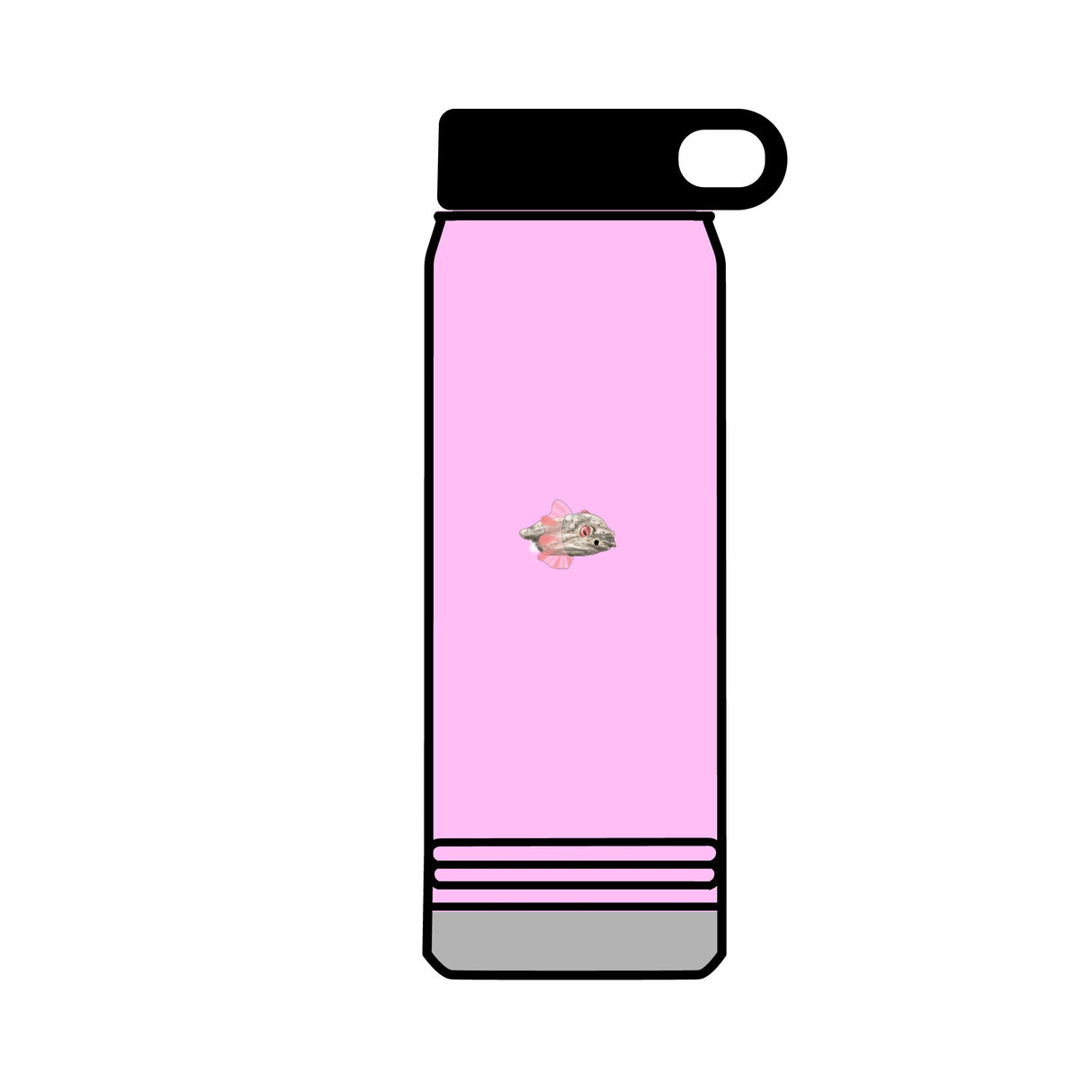 Water Bottle, Ballerina Design featuring Flounder and Mouse Toy - 32oz