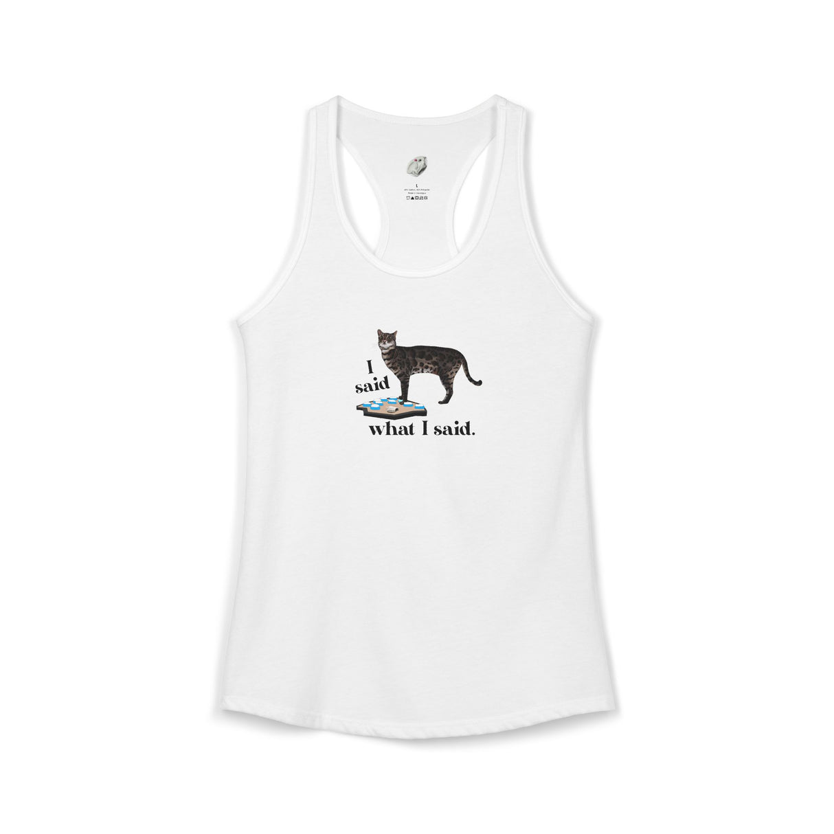 I Said What I Said Tank — Flounder Talking Pet Buttons Racerback Tank