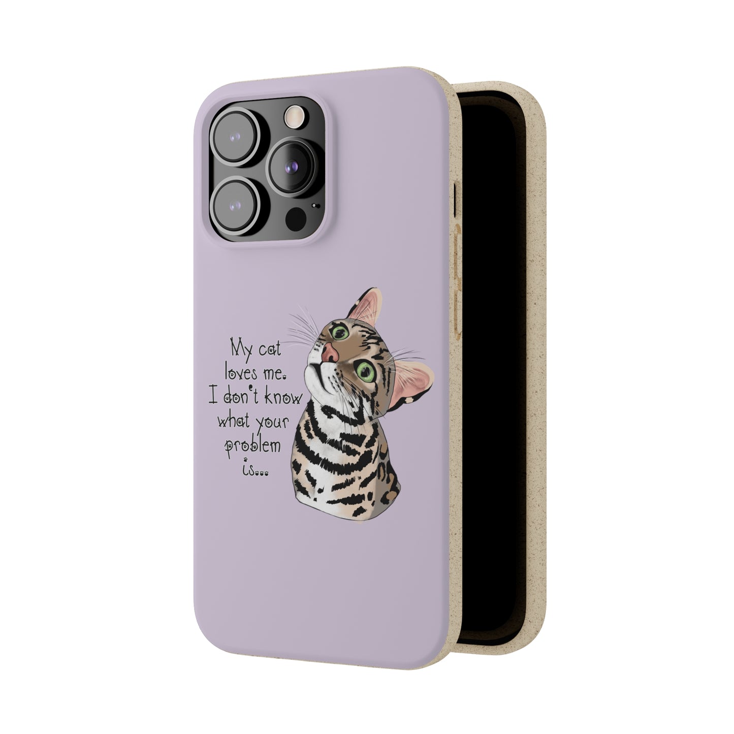 Flounder Cat - My Cat Loves Me Biodegradable Phone Case – Eco-Friendly Protection