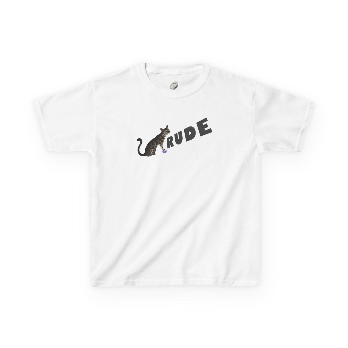 Kids "RUDE" Flounder T-Shirt — Flounder the Purrmaid Eye Roll Tee