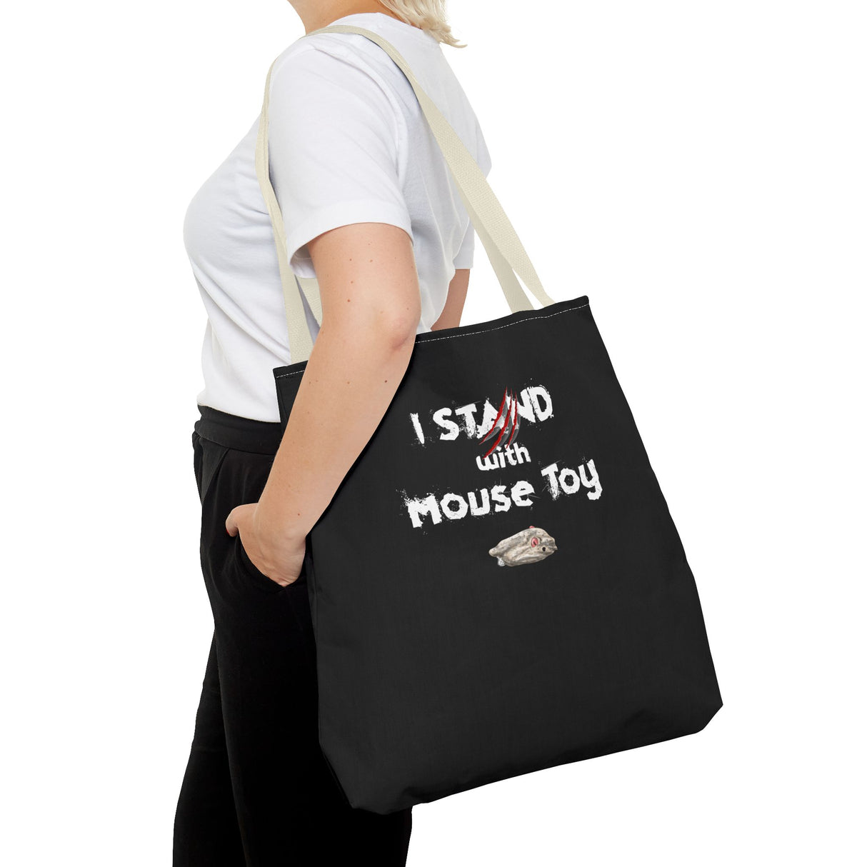 Mouse Toy Tote Bag - Hand Drawn Design by Nina