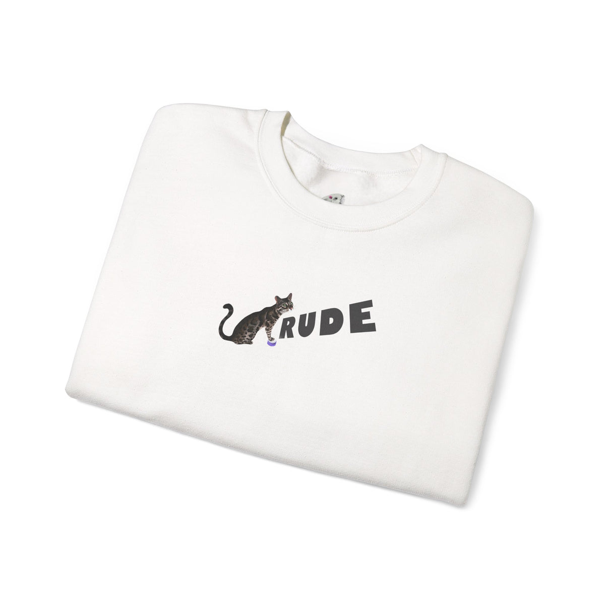Flounder 'RUDE' Button Sweatshirt — Hand-Drawn Flounder Design