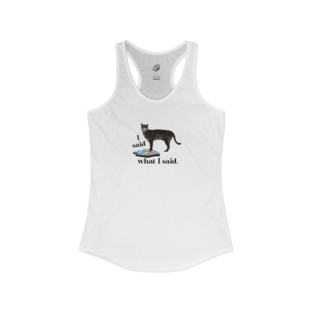 I Said What I Said Tank — Flounder Talking Pet Buttons Racerback Tank