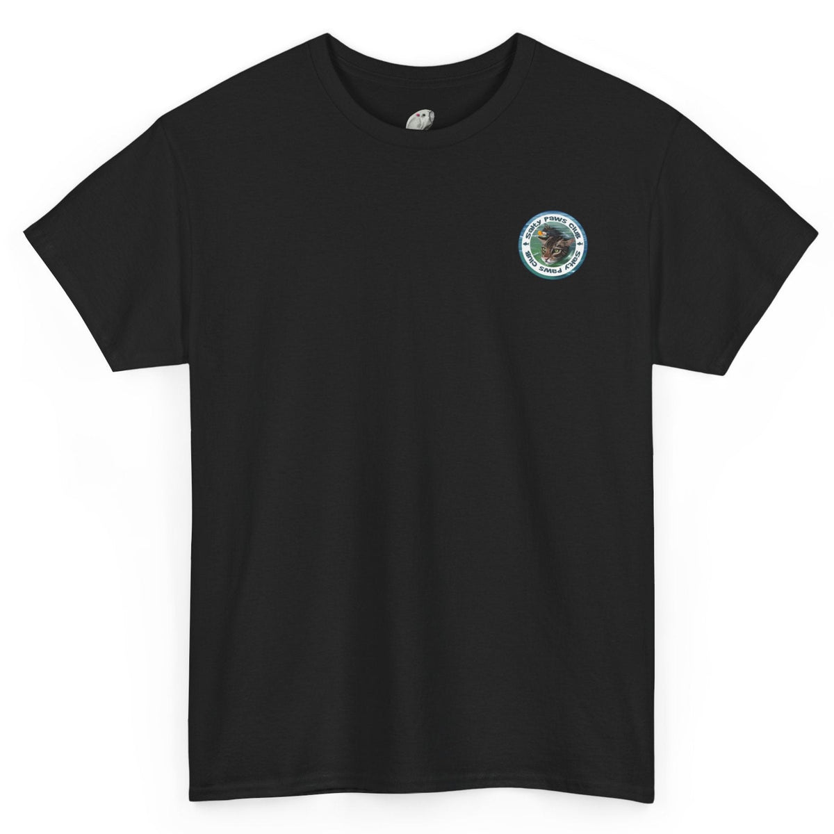 Salty Paws Club Tee - Flounder the Purrmaid & Life‑Vest Mouse Toy Shirt, shown in Black