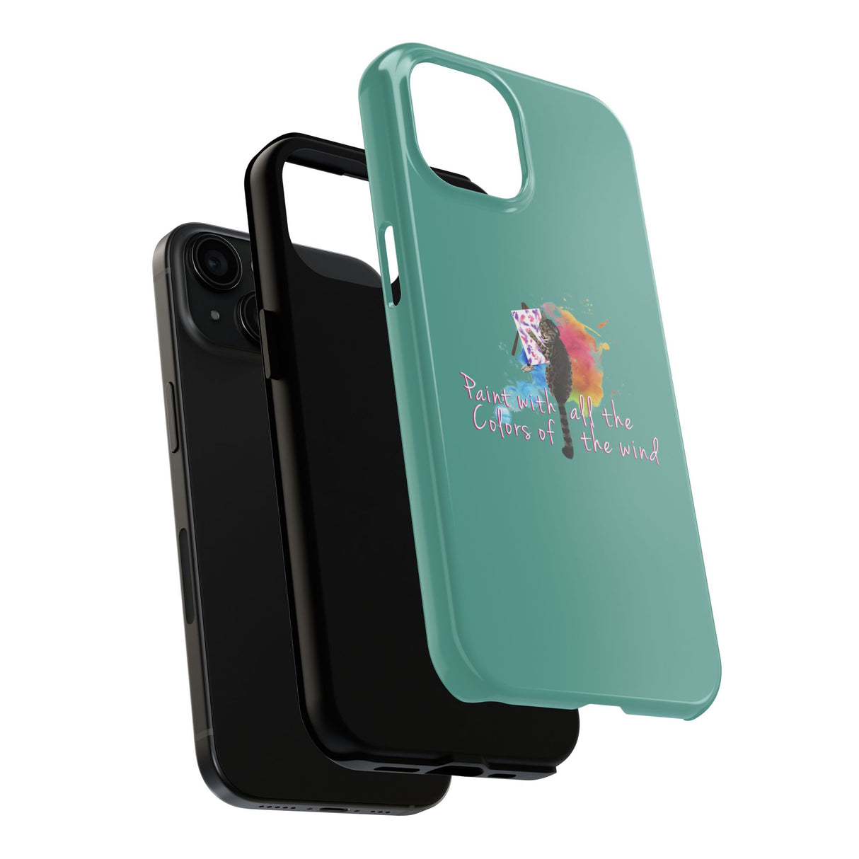 Tough Phone Case — "paint with all the colors of the wind" Flounder the Purrcasso Art