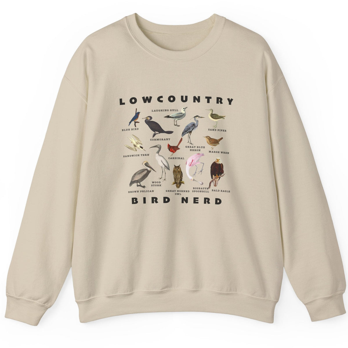 Lowcountry Bird Nerd crewneck sweatshirt in sand