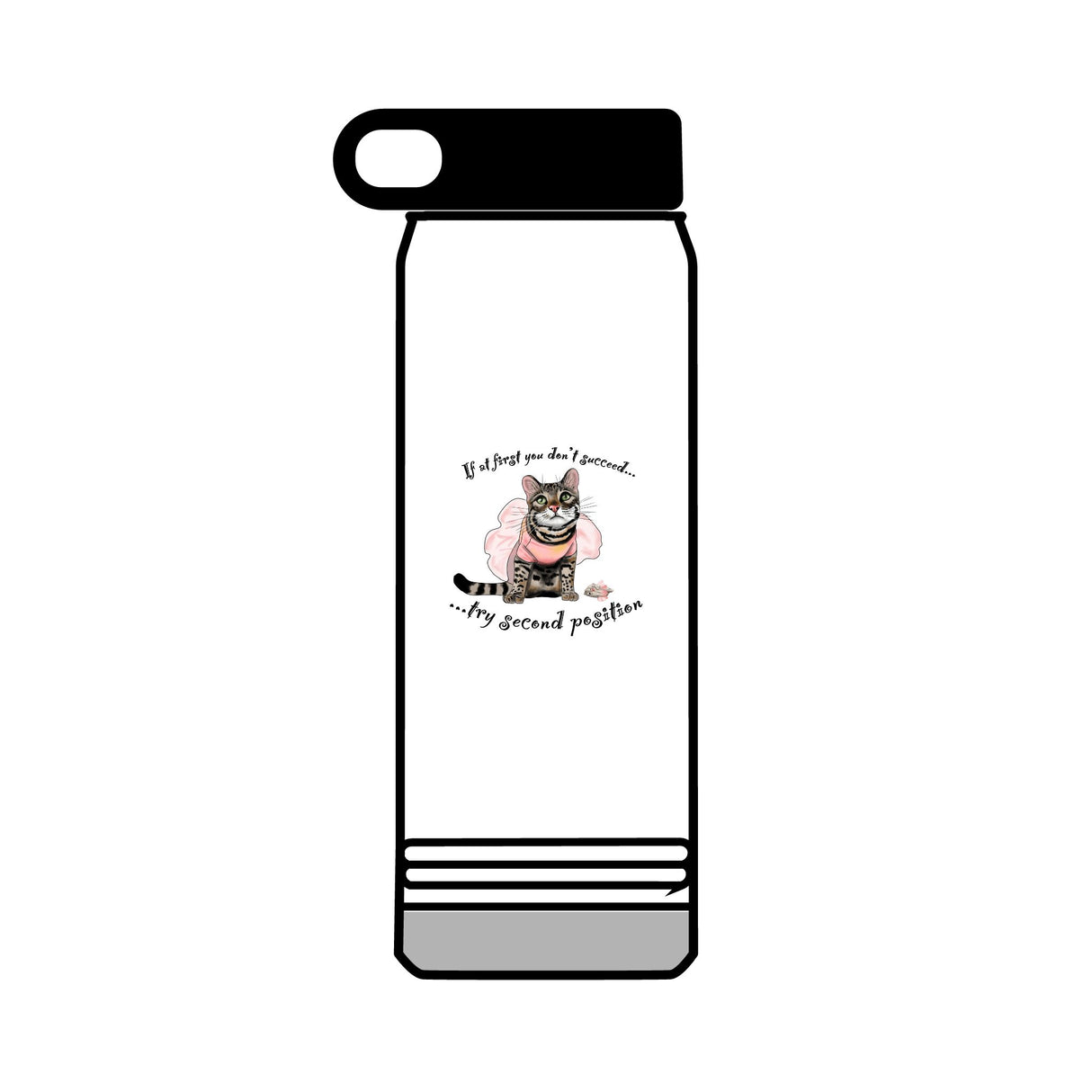 Water Bottle, Ballerina Design featuring Flounder and Mouse Toy - 32oz