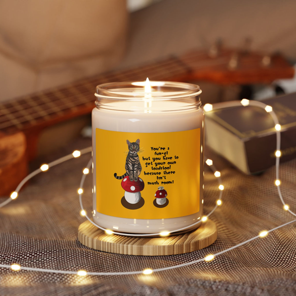 You're a Fun-Gi Scented Soy Candle — Mushroom Toadstool Design (9oz)