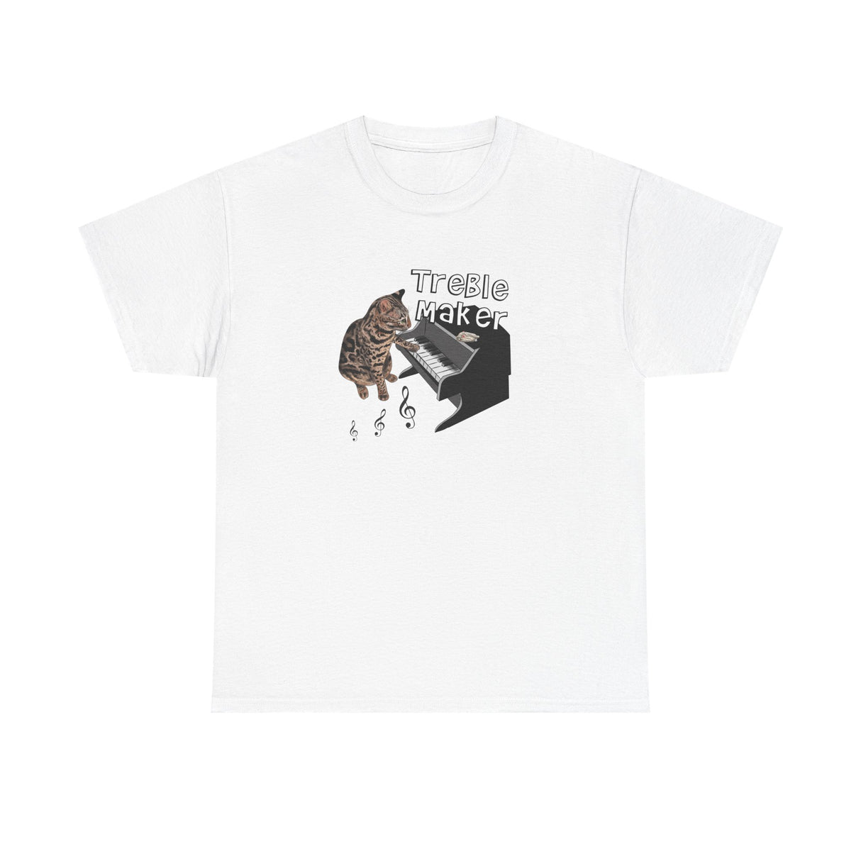T-Shirt Treble Maker featuring Flounder the Purrmaid Playing Piano Design