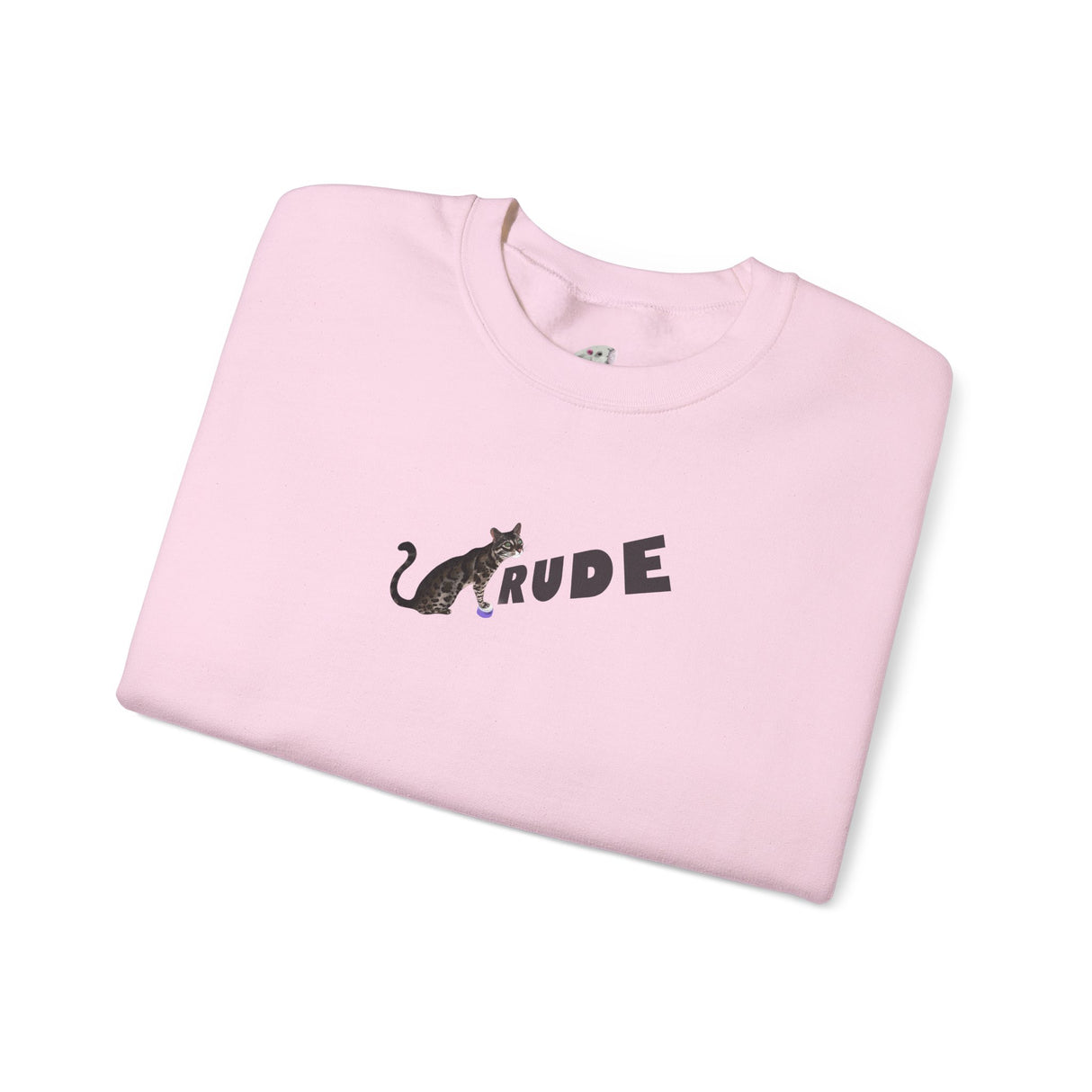 Flounder 'RUDE' Button Sweatshirt — Hand-Drawn Flounder Design