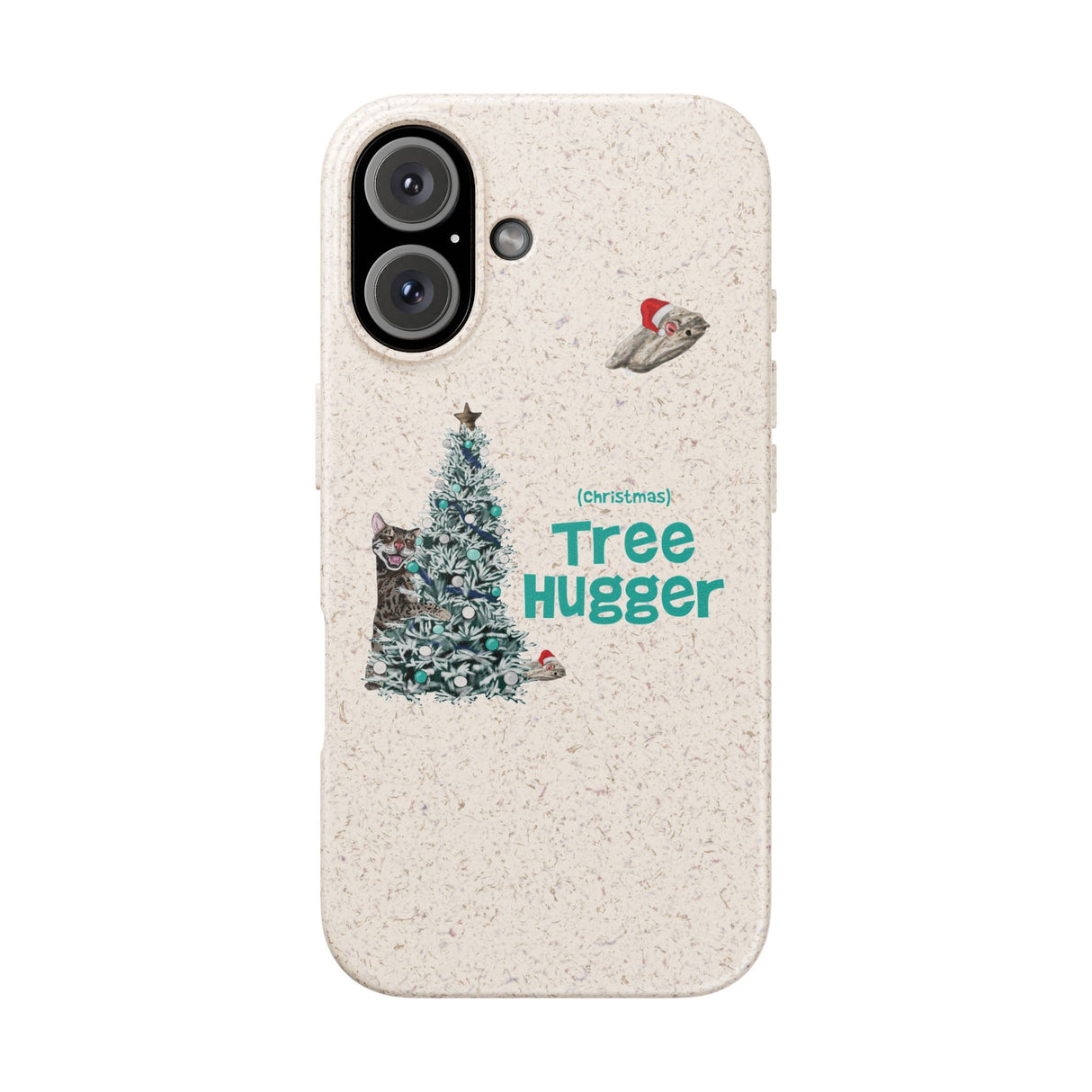 Phone Case with Christmas Tree Hugger Design
