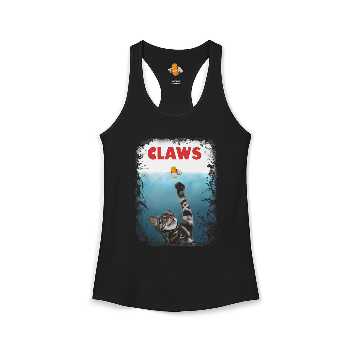 Purrmaid Flounder Claws Tank — Women's Racerback Tank with 'Shark-Like' Cat Catch Design