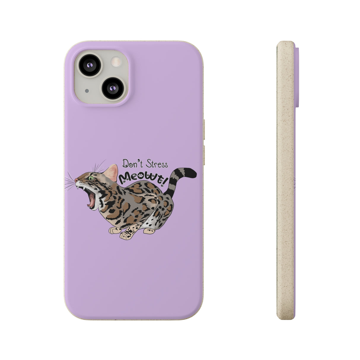 Flounder Cat - Don't Stress Meowt Biodegradable Phone Case – Eco-Friendly & Stylish