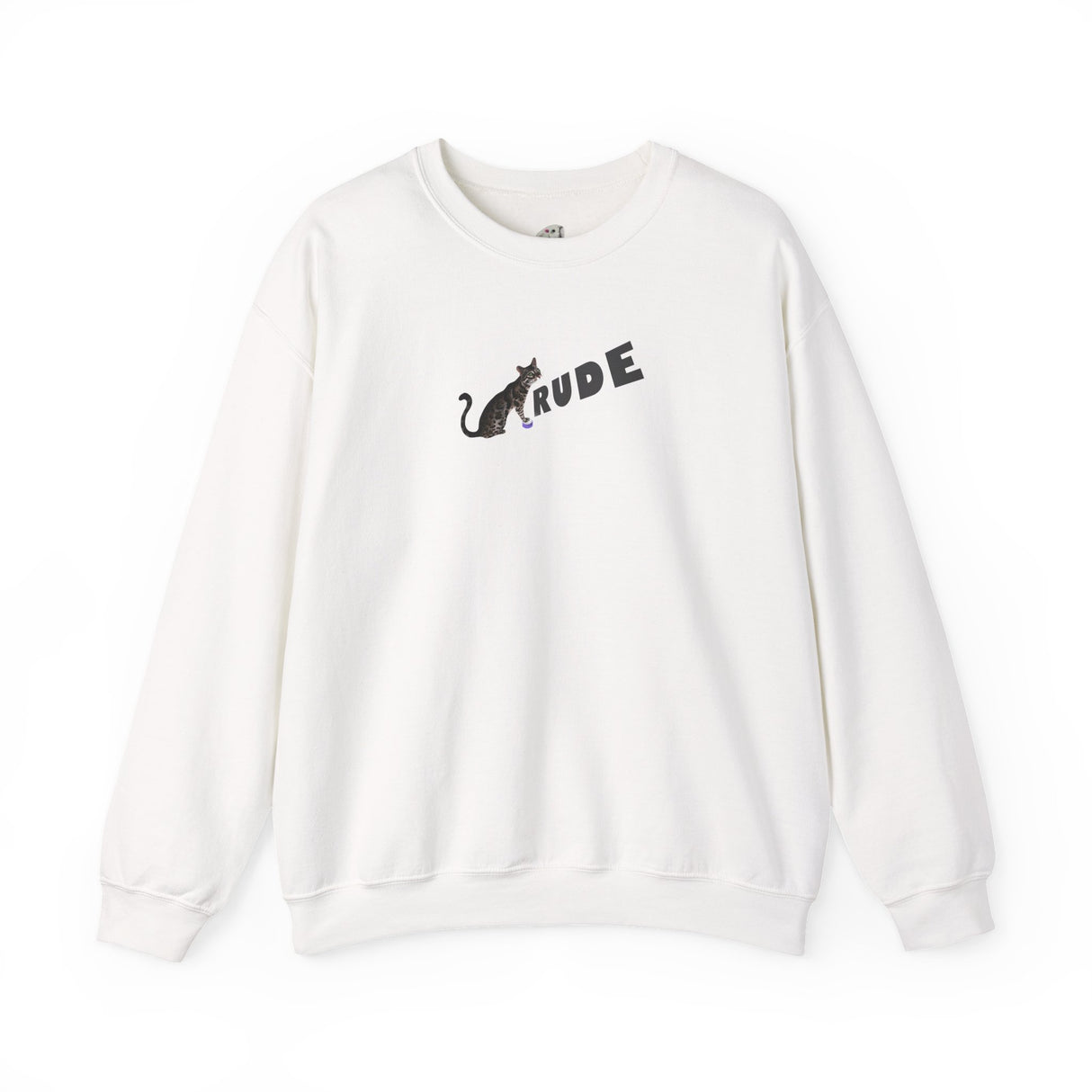 Flounder 'RUDE' Button Sweatshirt — Hand-Drawn Flounder Design
