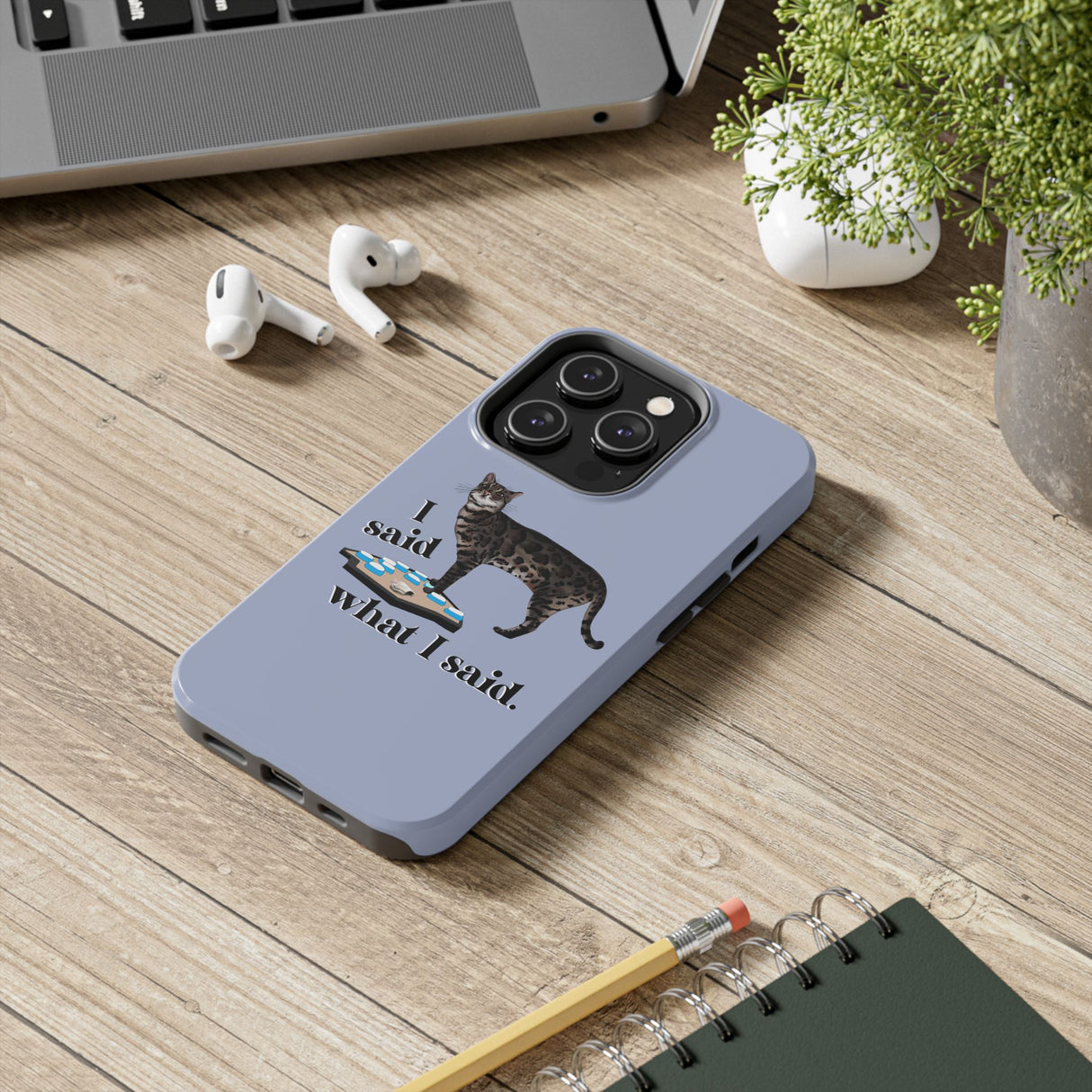 I Said What I Said Flounder Phone Case — Talking Pet Buttons Design