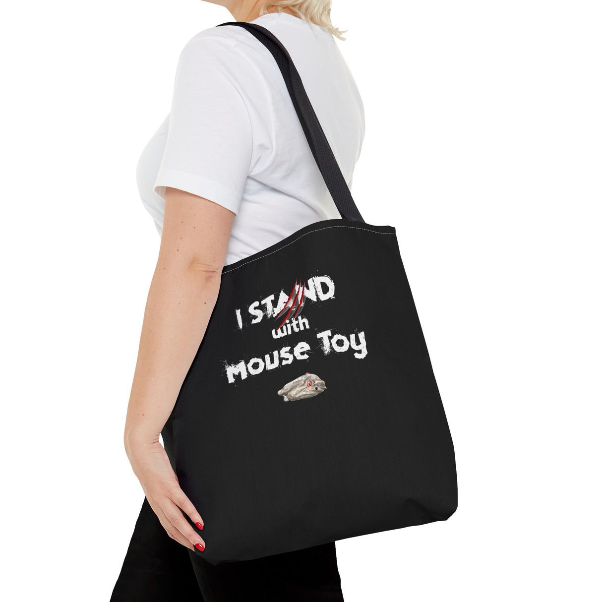 Mouse Toy Tote Bag - Hand Drawn Design by Nina