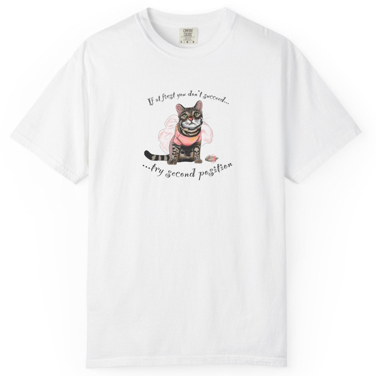 T-Shirt Flounder and Mouse Toy Ballet Tutus Second Position Design by Nina, shown in White