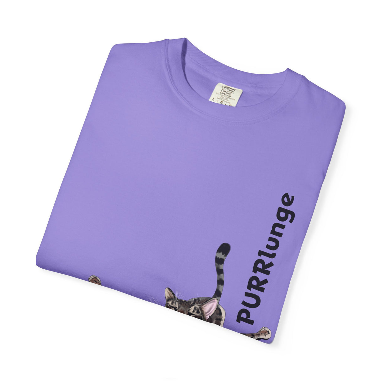 Purr-lunge Unisex T-shirt with Flounder the Purrmaid Design