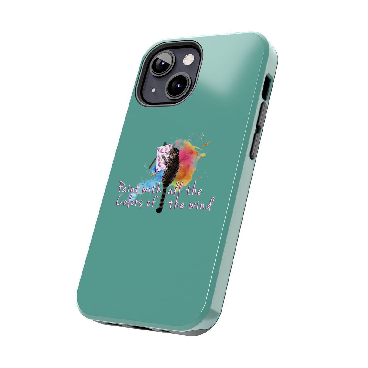 Tough Phone Case — "paint with all the colors of the wind" Flounder the Purrcasso Art