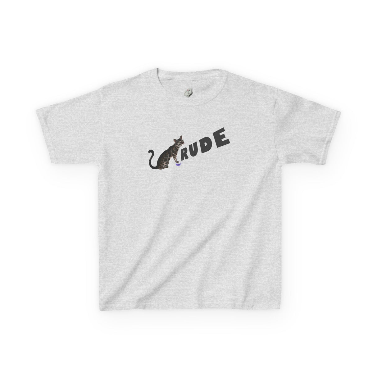 Kids "RUDE" Flounder T-Shirt — Flounder the Purrmaid Eye Roll Tee