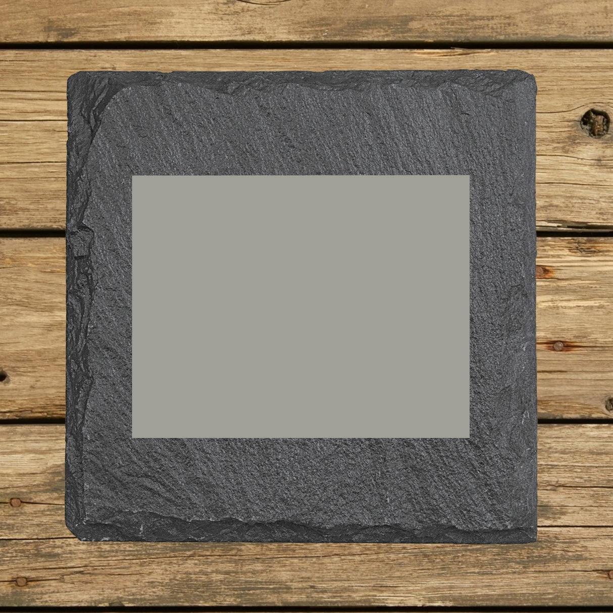 Wyoming Slate Coaster Set – Engraved Natural Stone (Set of 4)