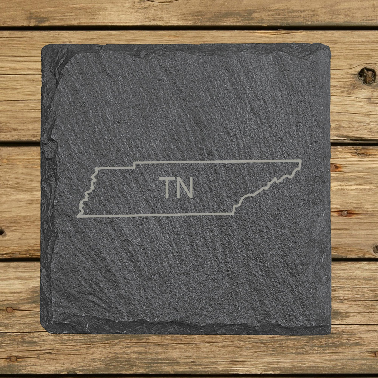 Tennessee Slate Coaster Set – Engraved Natural Stone (Set of 4)