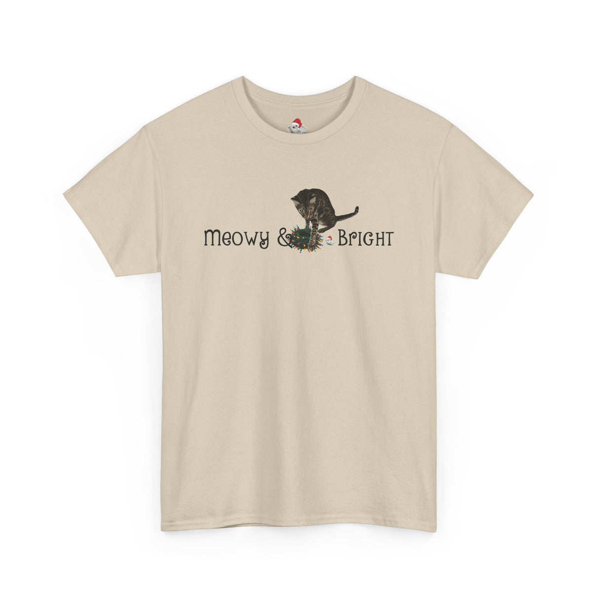 Meowy & Bright Christmas T-Shirt — Flounder & Mouse Toy Holiday Tee