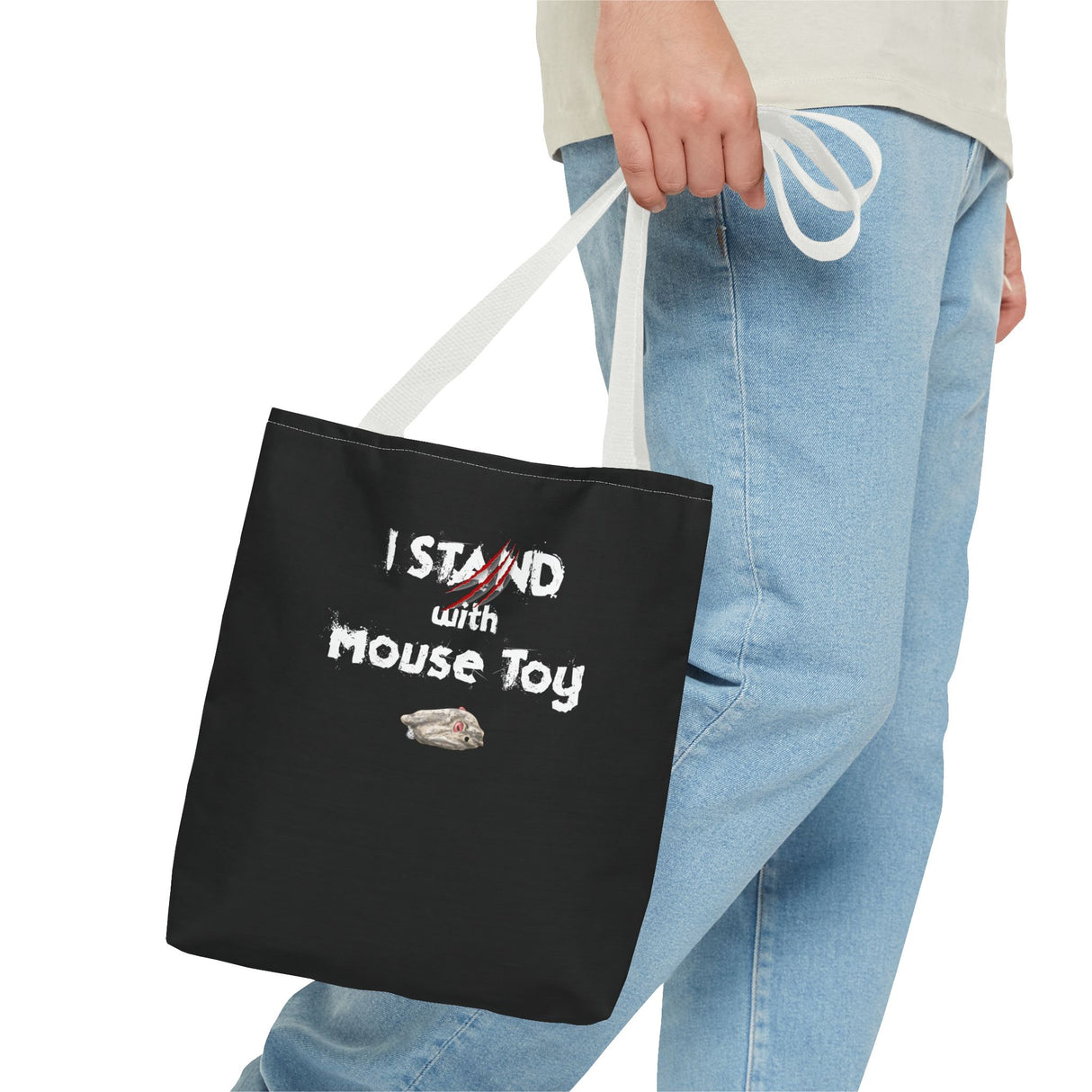 Mouse Toy Tote Bag - Hand Drawn Design by Nina