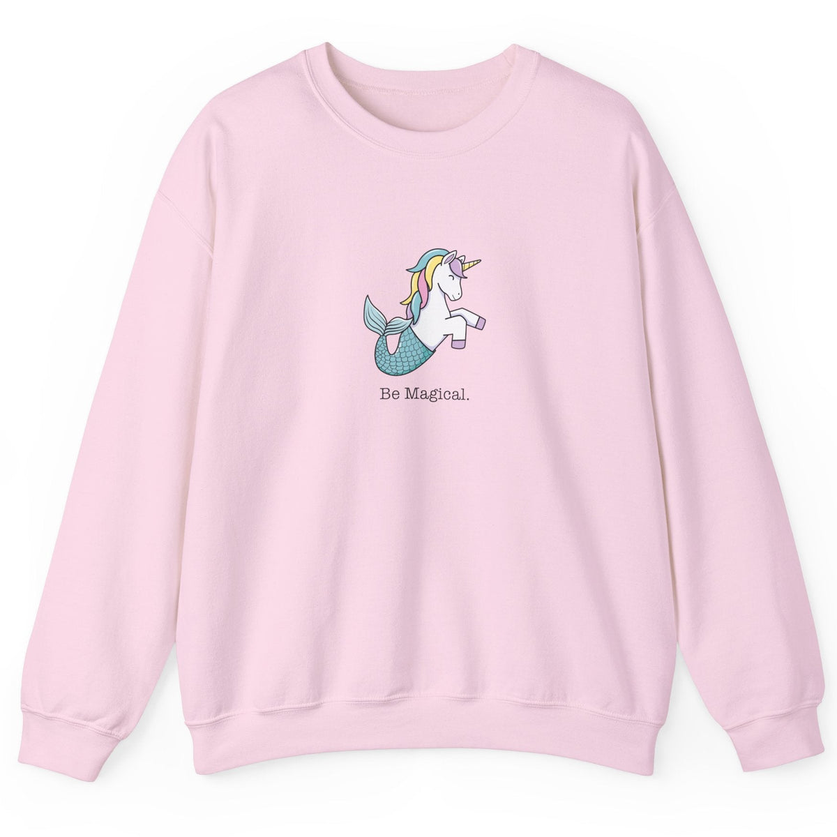 Be Magical mermaid unicorn crewneck sweatshirt in light pink