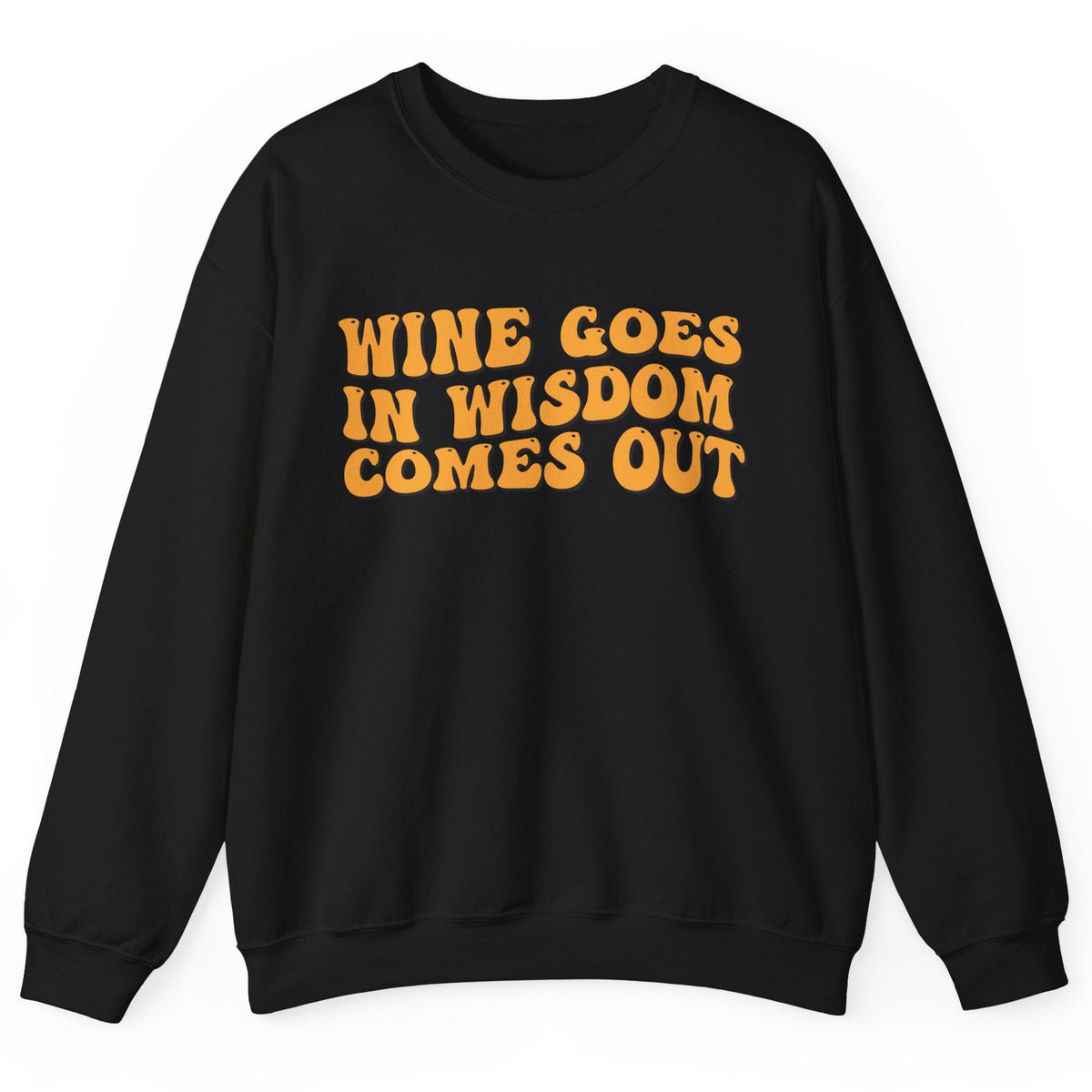 Wine Goes In crewneck sweatshirt in black