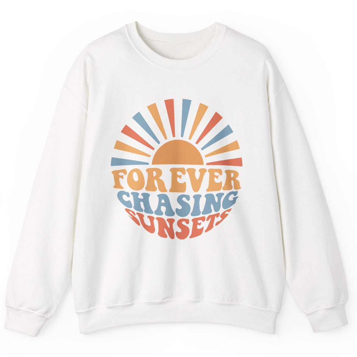 Forever Chasing Sunsets crewneck sweatshirt in white