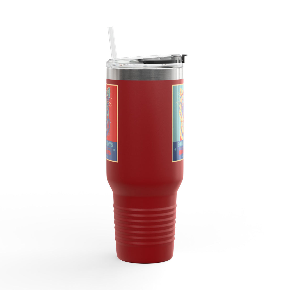 Insulated Travel Mug — "Vote Fish 2028" Funny Political Campaign Design Featuring Flounder the Purrmaid