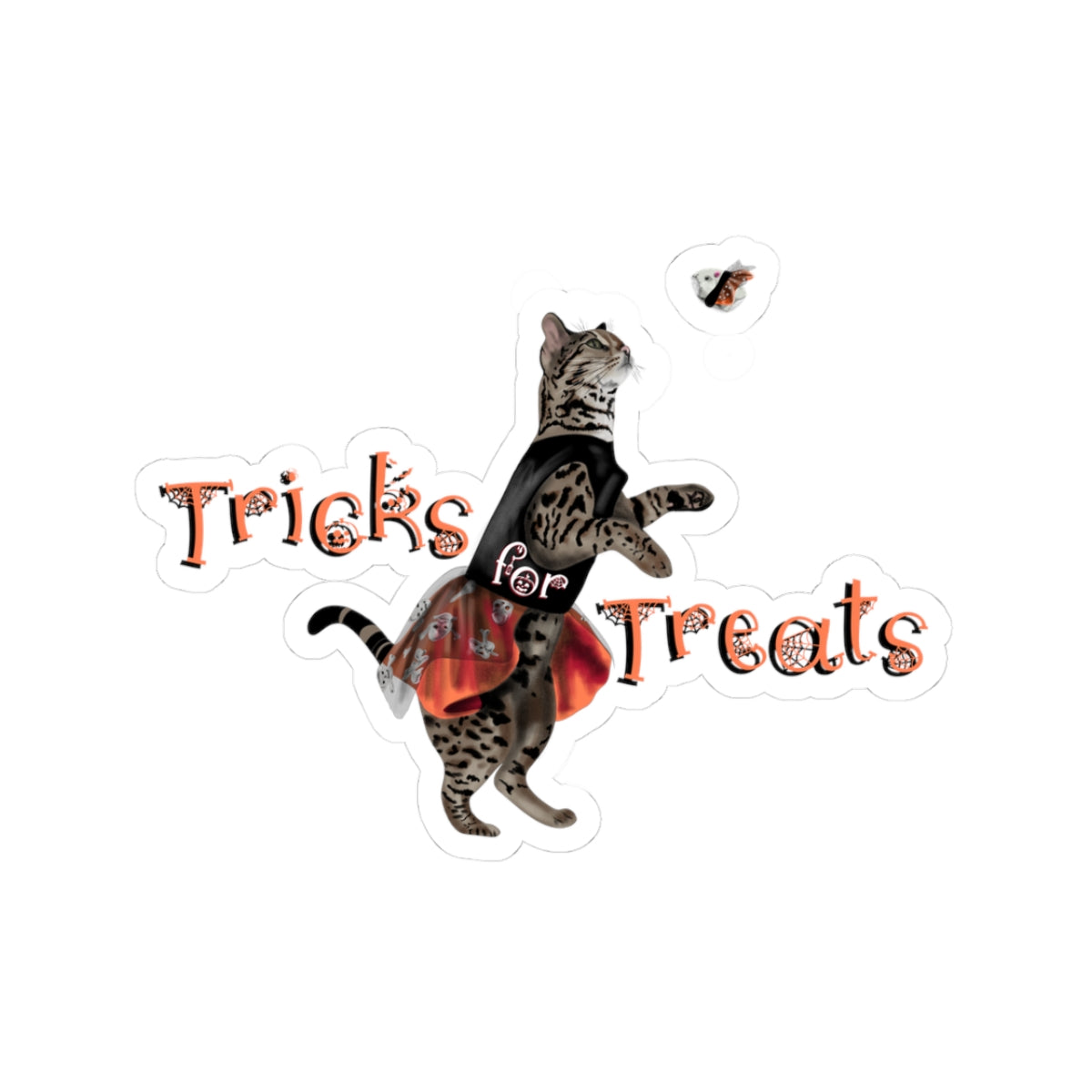 Halloween Ballet Sticker — “Tricks for Treats” Flounder in Bravery Tutu (Kiss-Cut)