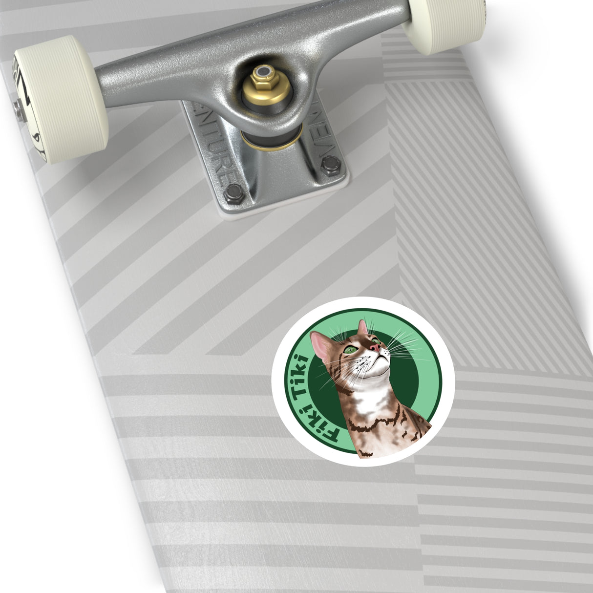 Fiki Tiki Cat Round Sticker — Hand-Drawn Fiki by Nina (Indoor/Outdoor)