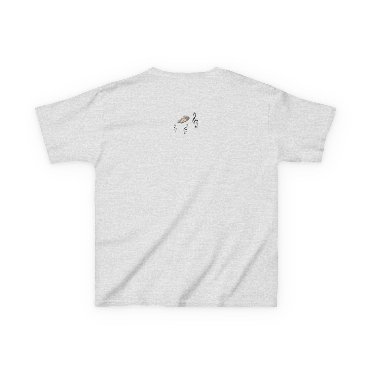 Kids Tee - Treble Maker Design Hand Drawn by Flounder's Mom, Nina Featuring Flounder the Purrmaid Playing Piano for Mouse Toy