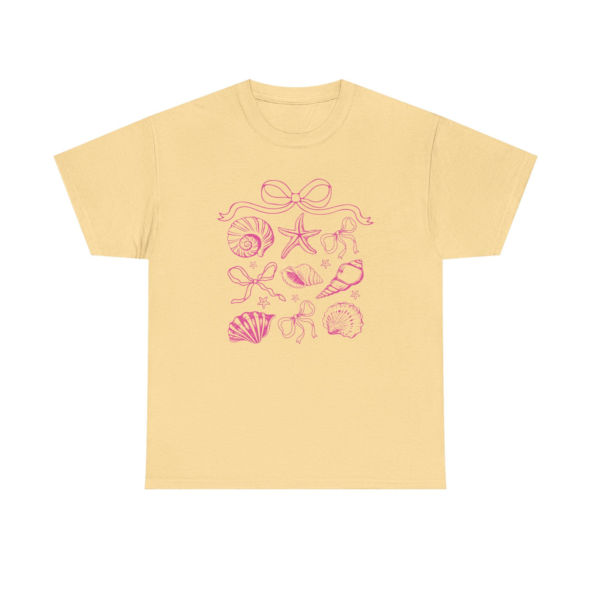 Pink Coastal Coquette Shell Cotton T-Shirt